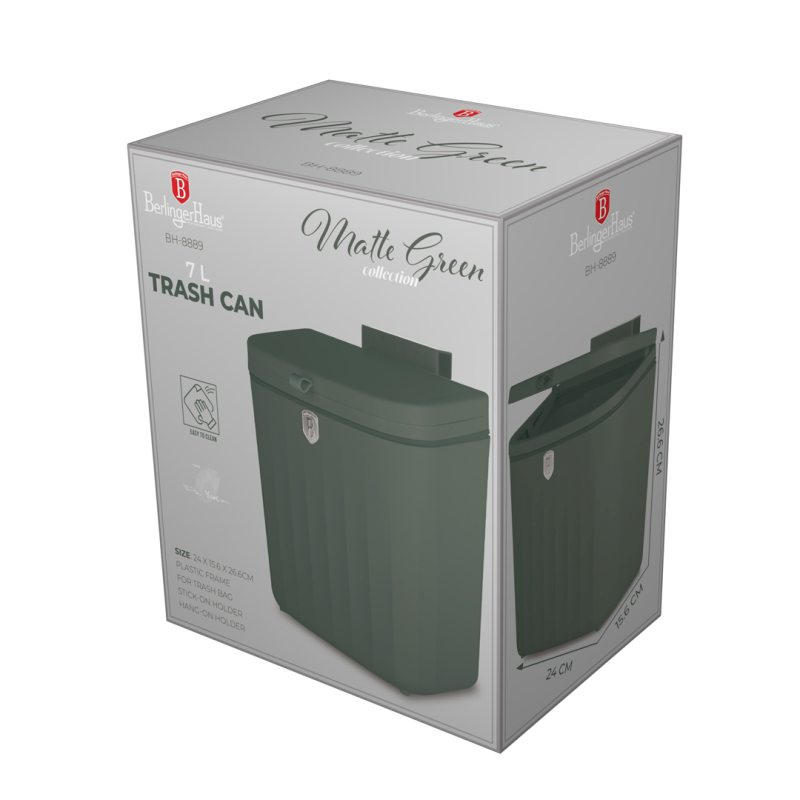 BERLINGERHAUS Koš odpadkový závěsný 7 l Matte Green Collection BH-8889