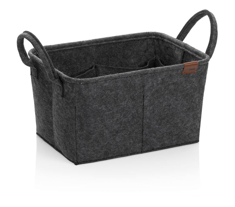 KELA Kôš Fay 35x25 cm filc tmavo šedá KL-24463