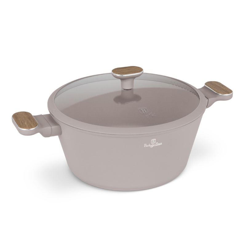 BERLINGERHAUS Kastrol s titanovým povrchem a poklicí 28 cm Taupe Nordic Collection BH-8340