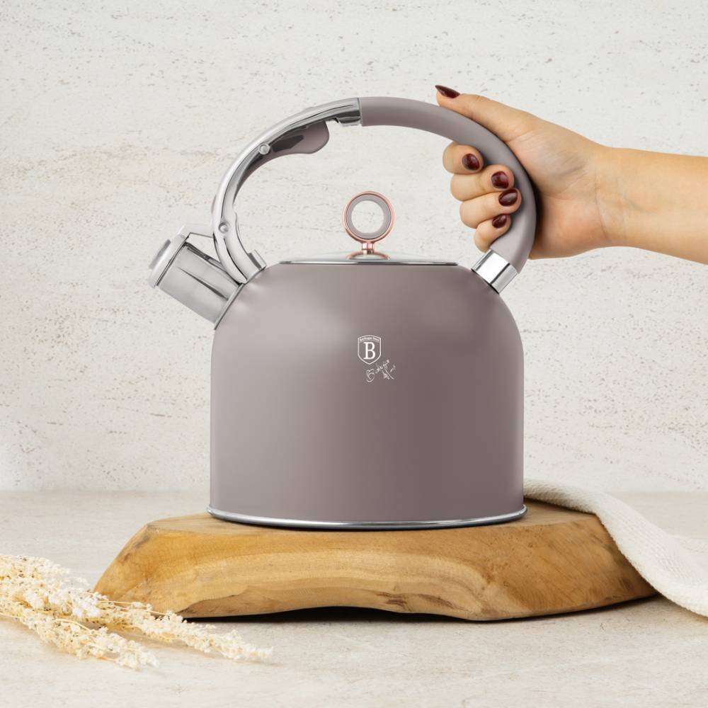BERLINGERHAUS Konvice pískací se skleněným víkem 3 L Taupe Collection BH-8914
