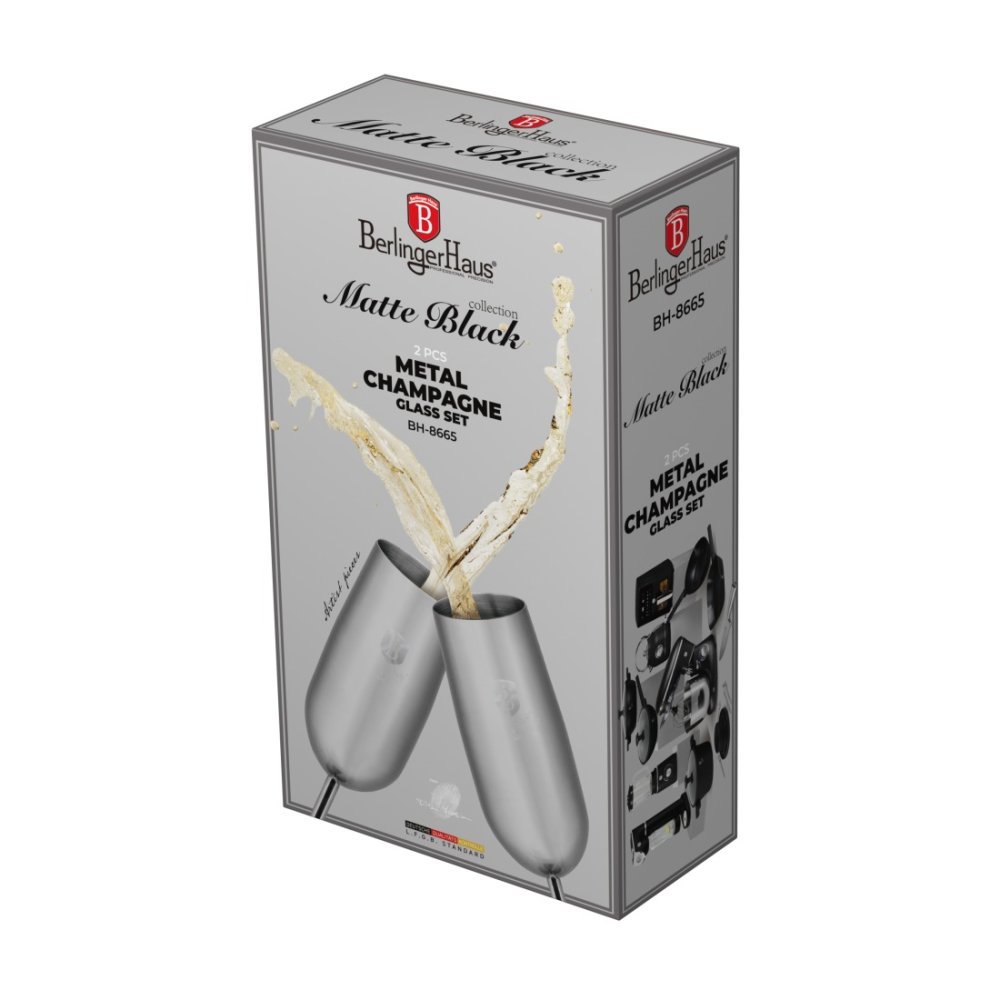 BERLINGERHAUS Sada sklenic 2 ks 260 ml na šampaňské Silver BH-8665