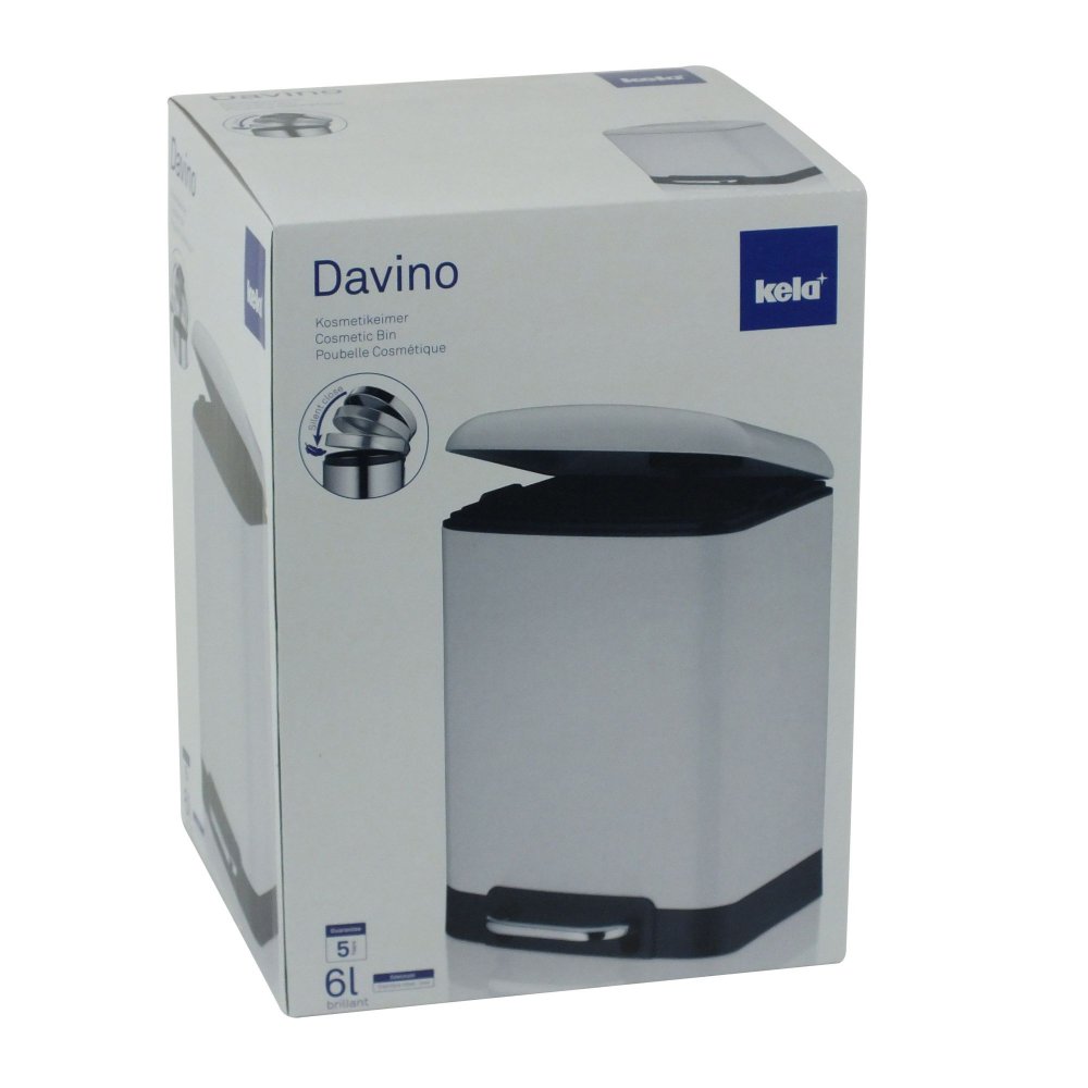 KELA Kôš kozmetický DAVINO 6 l biela KL-22996