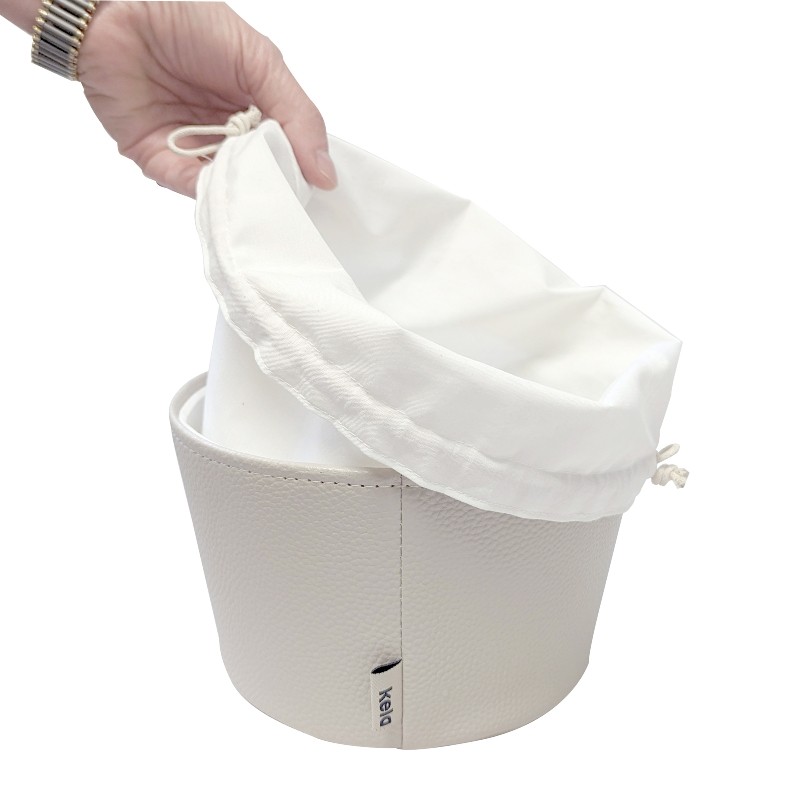 KELA Košík na chleba Grana PU kůže stříbrná šedá 11,0cm 19,0cm KL-12545 - thumb (6)