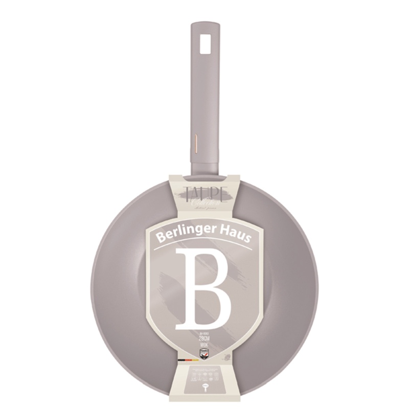 BERLINGERHAUS Pánev WOK s titanovým povrchem 28 cm Taupe Collection BH-8093