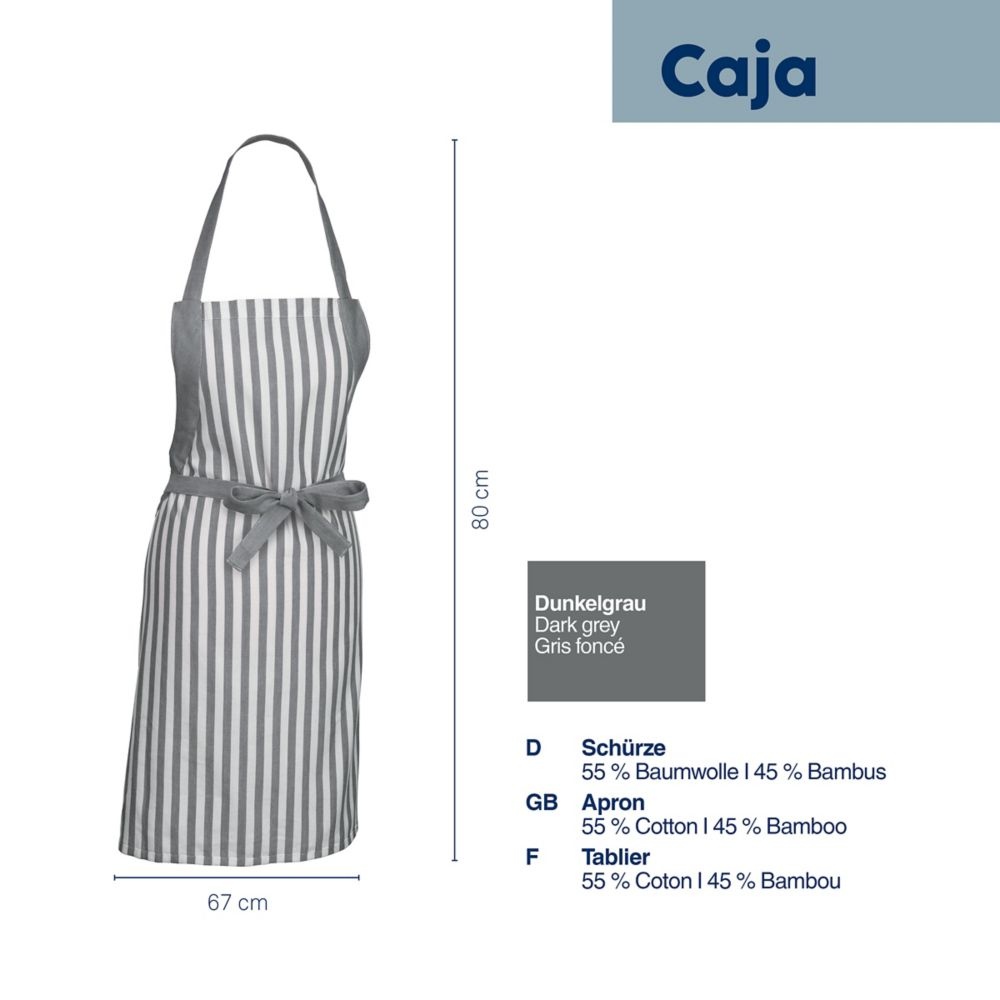 KELA Zástěra Caja 55% bavlna/45% bambus šedá 80x67 cm KL-12875