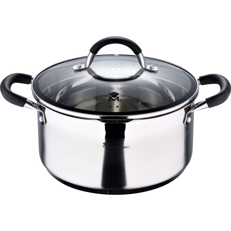 MASTERPRO Hrnec s poklicí nerez FOODIES 24 cm 5 litrů BGMP-1502-BK - thumb (1)