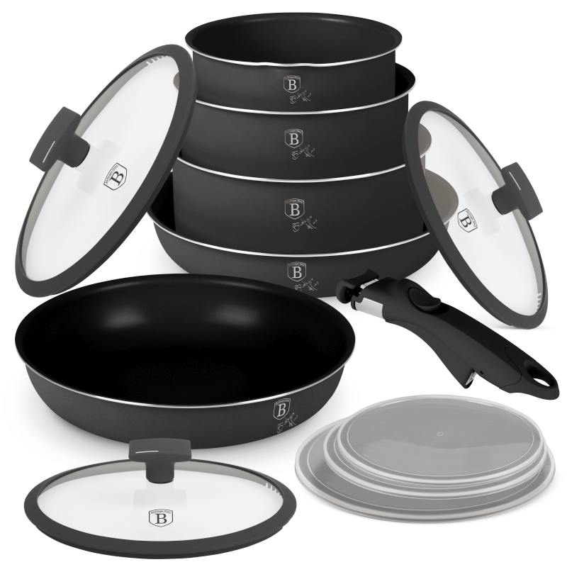 BERLINGERHAUS Sada nádobí s titanovým povrchem 12 ks Antracit Collection BH-8252