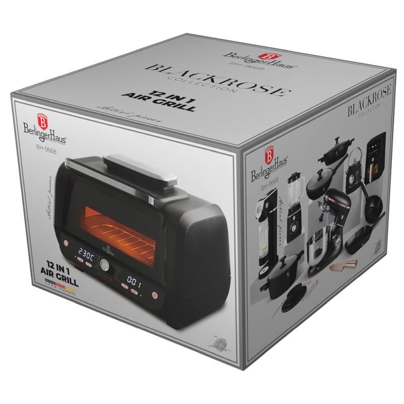 BERLINGERHAUS Horkovzdušná multifunkční trouba 12 v 1 Black Rose Collection BH-9668