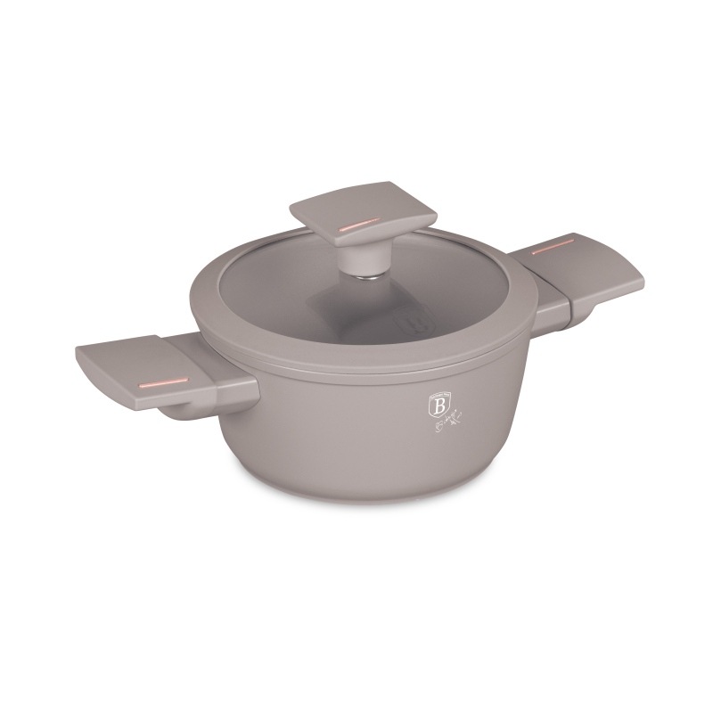 BERLINGERHAUS Kastrol s titanovým povrchem a poklicí pro děti 14 cm Taupe Collection BH-8286