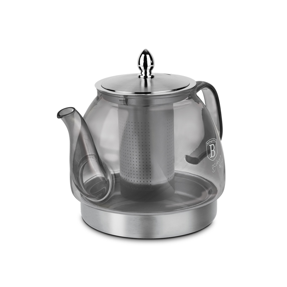 BERLINGERHAUS Konvice čajová termosklo s filtrem 1,2 l šedá pro indukci BH-8944